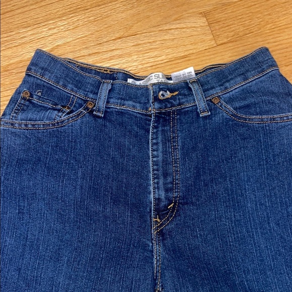 Levi's Dark Blue Frayed Hem Jeans (Tapered) - Picture 5 of 8